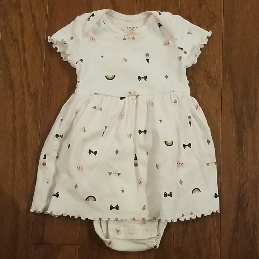 Pattern dress with sweater set